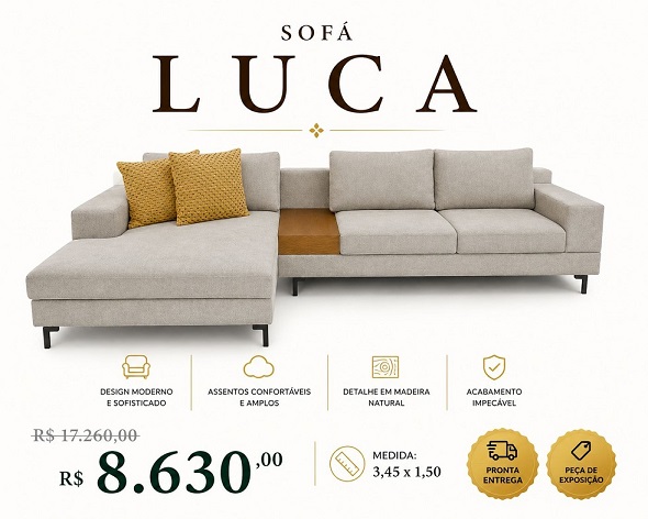 Luca Desconto Exclusivo Coleção Sofá 41 - Imagem 1